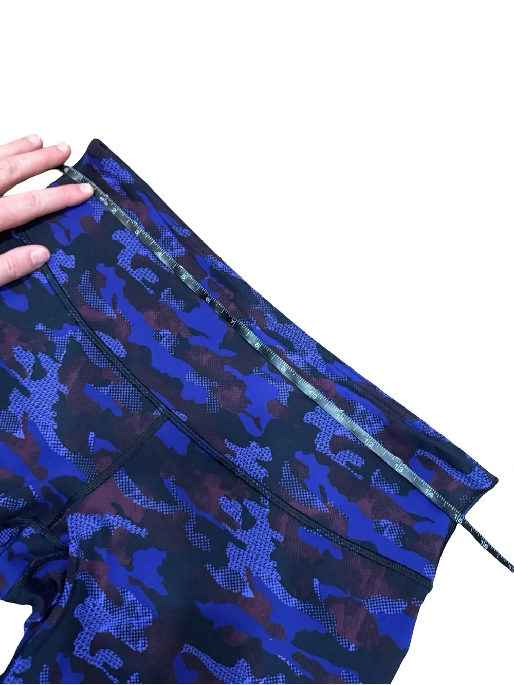✨Lululemon Wunder Under Crop III Hounds Camo Emperor Blue Black Leggings Size 10